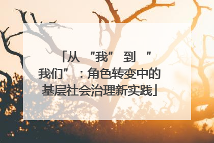 从 “我” 到 “我们”：角色转变中的基层社会治理新实践