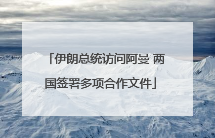 伊朗总统访问阿曼 两国签署多项合作文件
