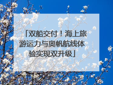 双船交付！海上旅游运力与奥帆航线体验实现双升级