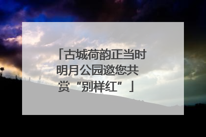 古城荷韵正当时 明月公园邀您共赏“别样红”