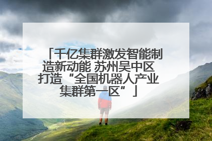 千亿集群激发智能制造新动能 苏州吴中区打造“全国机器人产业集群第一区”