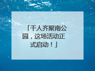 千人齐聚南公园，这场活动正式启动！