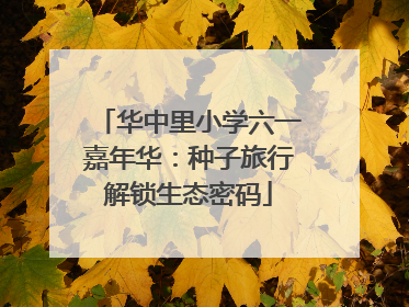 华中里小学六一嘉年华：种子旅行解锁生态密码