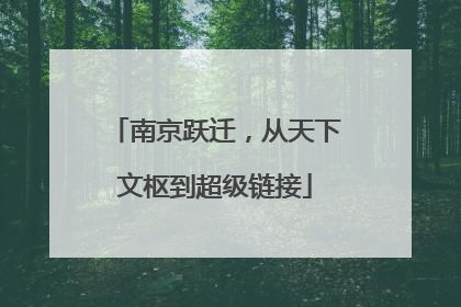 南京跃迁，从天下文枢到超级链接