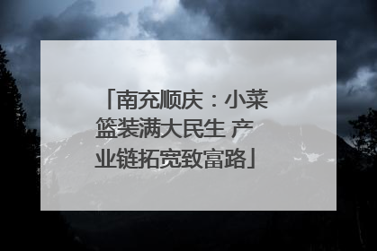 南充顺庆：小菜篮装满大民生 产业链拓宽致富路
