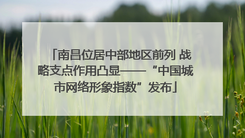 南昌位居中部地区前列 战略支点作用凸显——“中国城市网络形象指数”发布