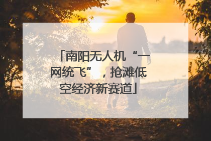 南阳无人机“一网统飞”，抢滩低空经济新赛道