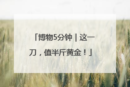 博物5分钟｜这一刀，值半斤黄金！