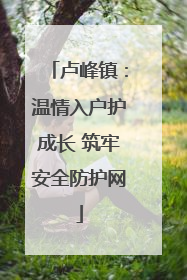卢峰镇：温情入户护成长 筑牢安全防护网
