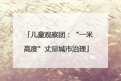 儿童观察团：“一米高度”丈量城市治理