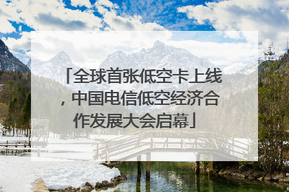 全球首张低空卡上线，中国电信低空经济合作发展大会启幕
