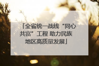 全省统一战线“同心共富”工程 助力民族地区高质量发展