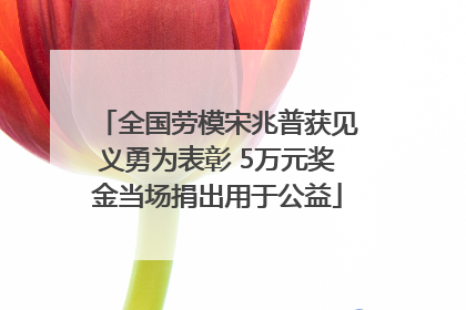 全国劳模宋兆普获见义勇为表彰 5万元奖金当场捐出用于公益