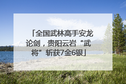 全国武林高手安龙论剑，贵阳云岩“武将”斩获7金6银