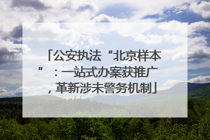 公安执法“北京样本”：一站式办案获推广，革新涉未警务机制