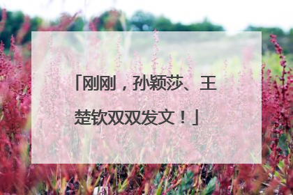 刚刚，孙颖莎、王楚钦双双发文！