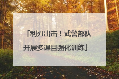 利刃出击！武警部队开展多课目强化训练