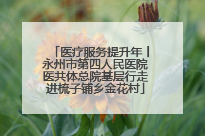 医疗服务提升年丨永州市第四人民医院医共体总院基层行走进梳子铺乡金花村
