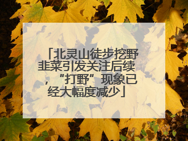 北灵山徒步挖野韭菜引发关注后续，“打野”现象已经大幅度减少