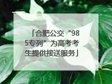 合肥公交“985专列”为高考考生提供接送服务
