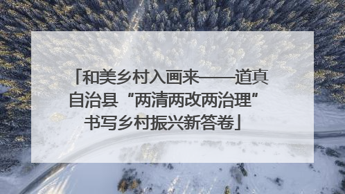 和美乡村入画来——道真自治县“两清两改两治理”书写乡村振兴新答卷