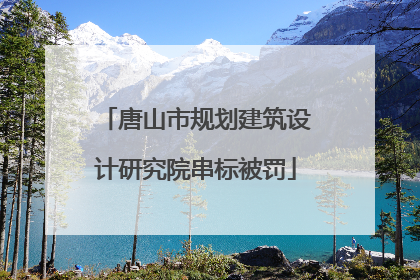 唐山市规划建筑设计研究院串标被罚