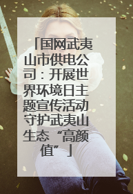 国网武夷山市供电公司：开展世界环境日主题宣传活动守护武夷山生态“高颜值”