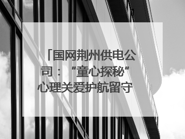 国网荆州供电公司：“童心探秘”心理关爱护航留守儿童成长