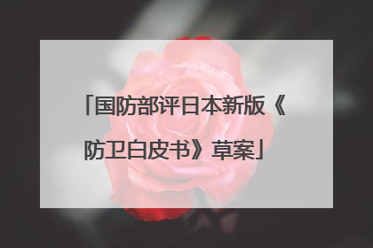 国防部评日本新版《防卫白皮书》草案