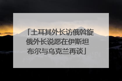 土耳其外长访俄斡旋 俄外长说愿在伊斯坦布尔与乌克兰再谈