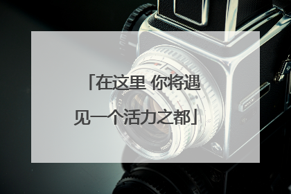 在这里 你将遇见一个活力之都
