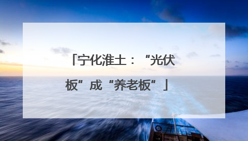 宁化淮土：“光伏板”成“养老板”