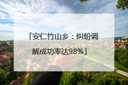 安仁竹山乡：纠纷调解成功率达98%