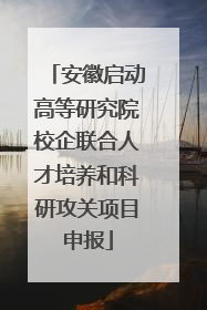 安徽启动高等研究院校企联合人才培养和科研攻关项目申报
