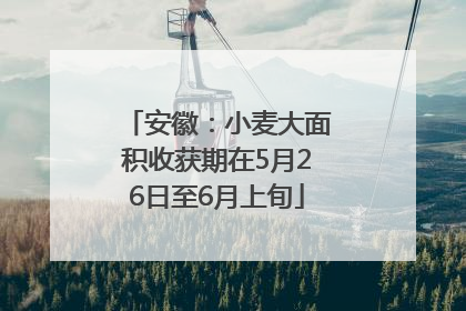 安徽：小麦大面积收获期在5月26日至6月上旬