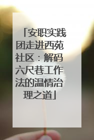 安职实践团走进西苑社区：解码六尺巷工作法的温情治理之道