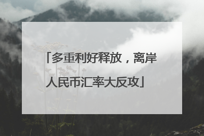多重利好释放，离岸人民币汇率大反攻