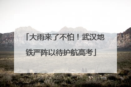 大雨来了不怕！武汉地铁严阵以待护航高考
