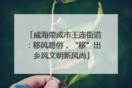 威海荣成市王连街道：移风易俗，“移”出乡风文明新风尚