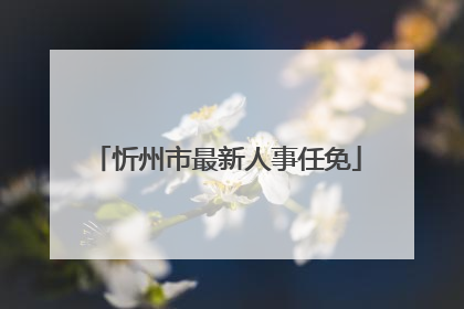 忻州市最新人事任免