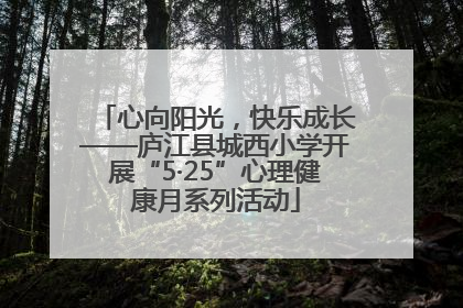心向阳光，快乐成长——庐江县城西小学开展“5·25”心理健康月系列活动