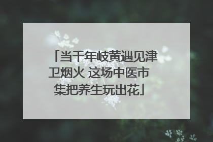 当千年岐黄遇见津卫烟火 这场中医市集把养生玩出花