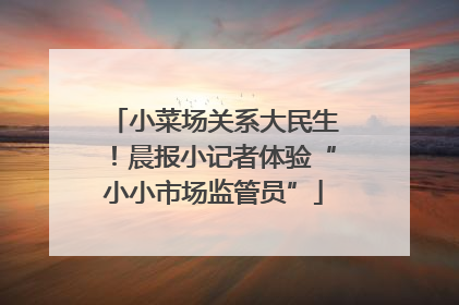 小菜场关系大民生！晨报小记者体验“小小市场监管员”