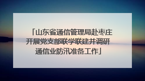 山东省通信管理局赴枣庄开展党支部联学联建并调研通信业防汛准备工作