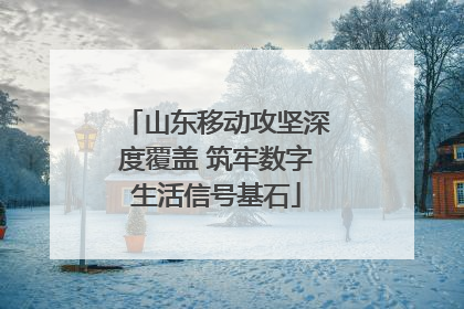 山东移动攻坚深度覆盖 筑牢数字生活信号基石