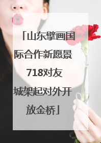 山东擘画国际合作新愿景 718对友城架起对外开放金桥