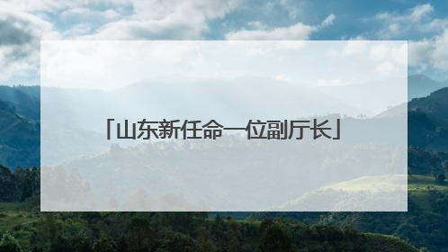 山东新任命一位副厅长