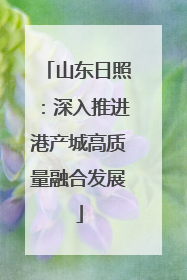 山东日照：深入推进港产城高质量融合发展
