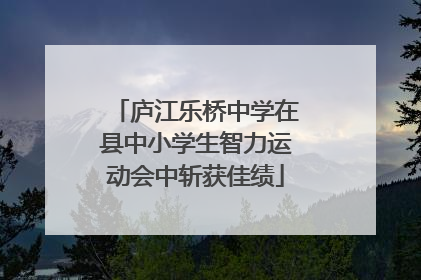 庐江乐桥中学在县中小学生智力运动会中斩获佳绩