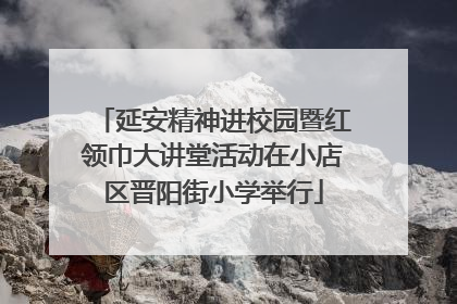 延安精神进校园暨红领巾大讲堂活动在小店区晋阳街小学举行